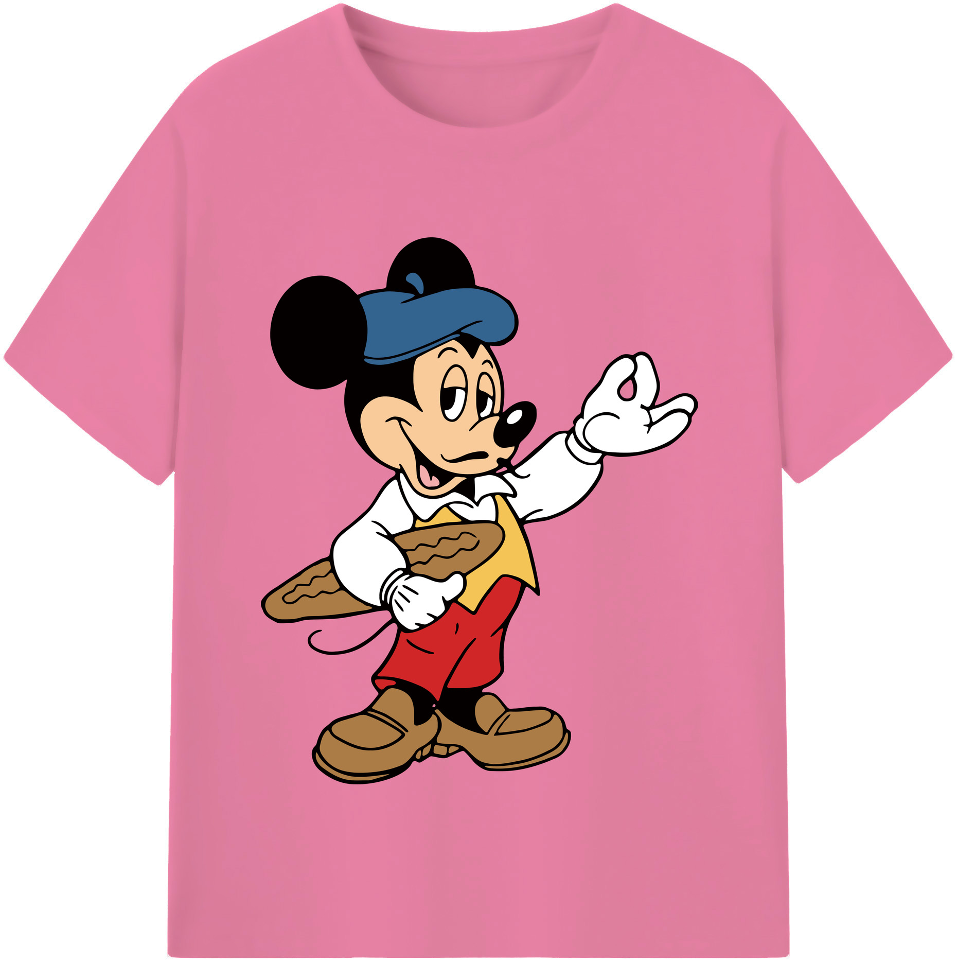 （画像用） ミッキーマウス Mickey Mouse 綿100％半袖Tシャツ（フロントプリント）
